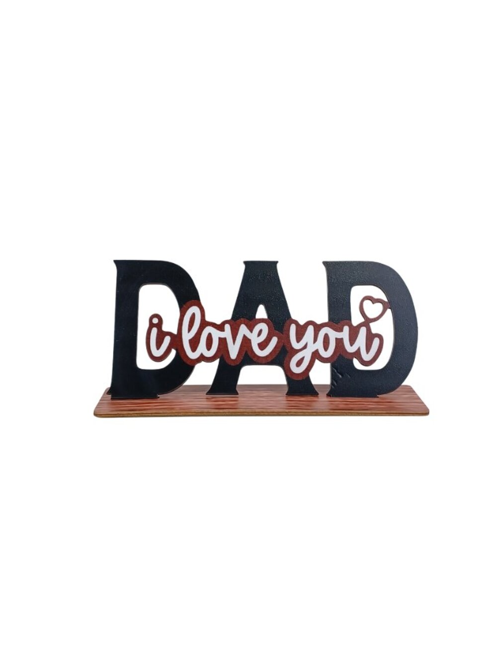 Dad I Love You Wooden Desktop Sign - Father's Day Gift 2D Flat Table Desk Decor